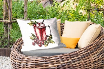 Buitenkussens - Drank - Winter - Cocktail - Rood - 60x40 cm - Weerbestendig