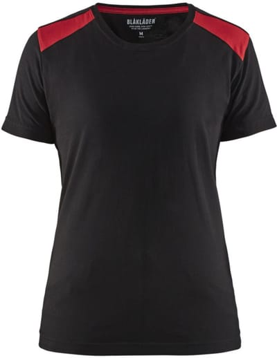Blaklader Dames T-shirt 3479-1042 - Zwart/Rood - XXXL