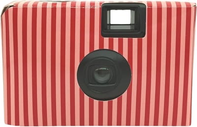 Wegwerp Camera - Film Camera - Feest Momenten Vastleggen - Geen Scherptelling Nodig - 17exp Zwart-Wit - Gestreept
