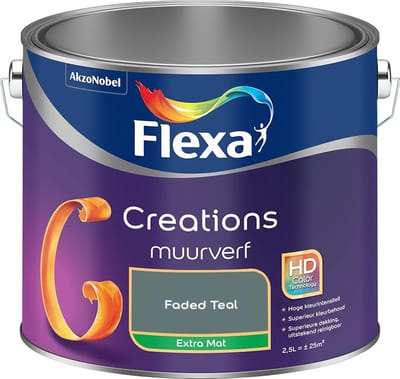 Flexa - Creations Muurverf Extra Mat - Faded Teal - Mengverf - 2,5 L