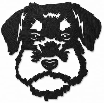 Houten wanddecoratie - Wooden wall decoration | Schnauzer 45 x 44cm | Zwart - Black | Muurdecoratie - Wall art - Honden - Dogs - Design Wandfiguur - Echt Hout - Real Wood