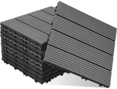 WPC Terrastegels Set van 33 Stuks - 30x30 cm - Waterdichte Kliktegels voor Balkon en Terras