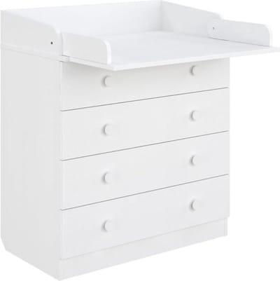 Thuys Commode – Baby – Verzorgingstafel – Luiertafel – Babykamer – Stijlvol Design – 4 Lades – Wit