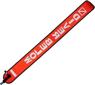 Signaalbuis Duiken - Oppervlakte Markering - Veiligheid Onder Water - Inclusief Plastic Clip - 4 Voet Lengte - Oranje