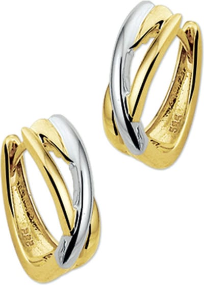 The Jewelry Collection klap-oorringen - Bicolor Goud (14 Krt.)