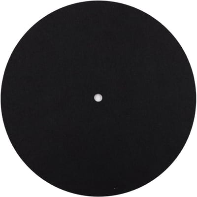 Draaitafelmat 3 mm Zwart 18 cm - Glijmat voor Vinyl Platenspeler Statibestrijding Geluidskwaliteit