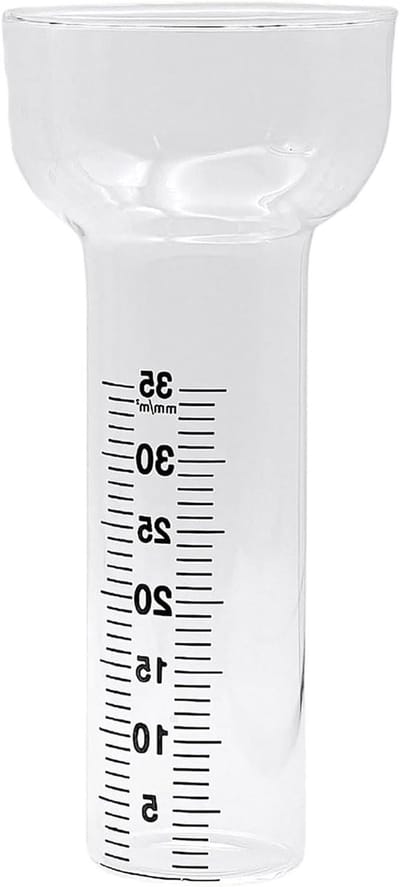 Regenmeter Glas - Neerslagmeter Buiten - Tuin Watergeven - Nauwkeurige Meetschaal - 17.5 cm - Wit