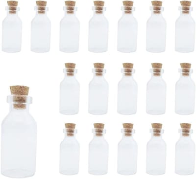 20 Mini Glazen Flessen met Kurk - Perfect voor Snoep, Kruidenset en Sieradenopslag