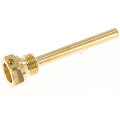 Koper Legering G 1/2 Inch Thermowell met Schroef voor 100mm Dompelbuis Max 160°C en 6 Bar - TWALCU-G-012-100