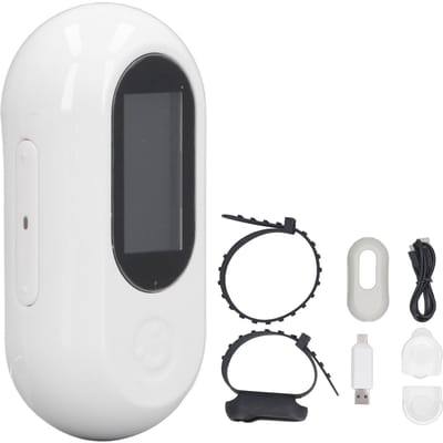 Halsbandcamera voor huisdieren Full HD 90 graden groothoek Kleine hond Kat Actiecamera met video-opnames voor wit