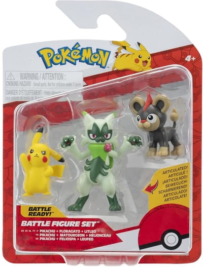 Top1Toys Pokémon battle figuren 3-pack Litleo Pikachu #5 en Floragato