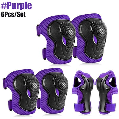 6-in-1 Beschermende Uitrusting Set voor Kinderen Kniebeschermers en Elleboogbeschermers Polsbeschermer Beschermer Beschermende Uitrusting Set voor Step Skateboard Fiets S