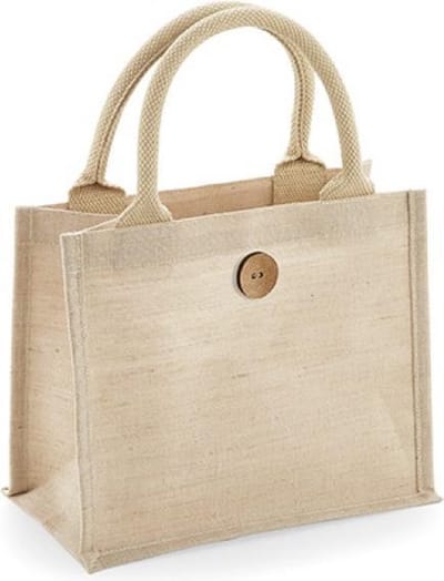Westford Mill Juco Mini Gift Bag WM441 - Natural - 26 x 22 x 14 cm