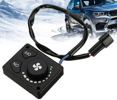 Dieselverwarmingsregelaar - LCD-scherm met draaiknopbediening - Temperatuurschakelaar voor autoparkeerplaatsen - Regelaar voor vrachtwagenluchtverwarming - 65*15*52mm - Voor gebruik bij het verwarmen van auto- en vrachtwagenparkeerplaatsen - Zwart
