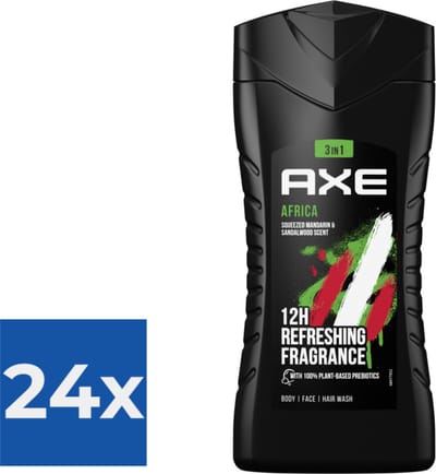 Axe Douchegel - Africa 250 ml - Voordeelverpakking 24 stuks