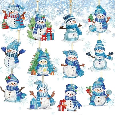 Kerstdecoratie set met diamant schilderen, unieke hangers en creatieve hobby materialen