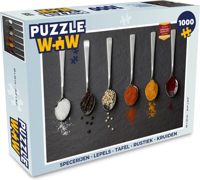 Puzzel Specerijen - Lepels - Tafel - Rustiek - Kruiden - Legpuzzel - Puzzel 1000 stukjes volwassenen