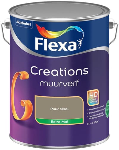 Flexa - Creations Muurverf Extra Mat - Puur Sisal - Mengverf - 5 L