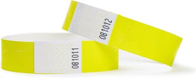200 Polsbandjes, Tyvek Neon Geel