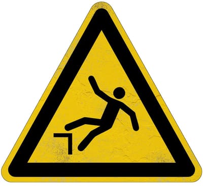 Valgevaar waarschuwingsbord - W008 | Sign Again materiaal | 15 cm