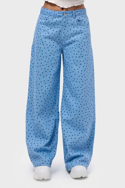 It's Basic - POLKA SUPER BAGGY MID RISE JEANS