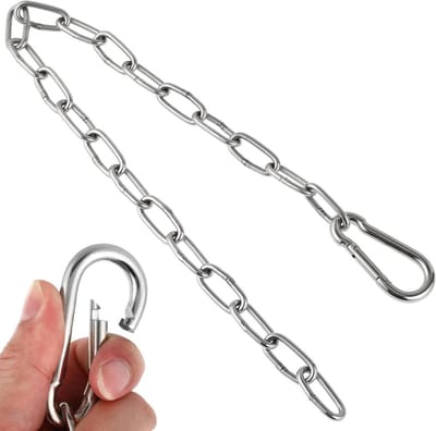 Fitness Handvat - Kabelgreep Ketting - Kracht Training - Duurzaam IJzer - 60 cm - Zilver
