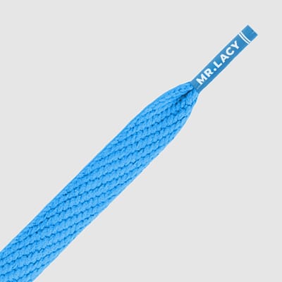 Mr. Lacy - schoenveters - Flatties Plat - Cyaan -  veterlengte 130 cm