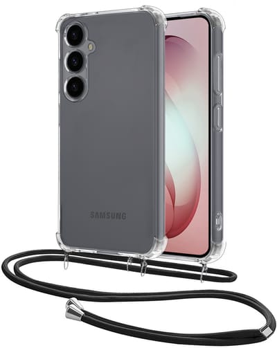 Hoesje - Geschikt voor Samsung Galaxy S26 - Met Koord - Shock Proof - Siliconen Case - Back Cover - Telefoonkoord - Telefoon Hoes Shockproof - Telefoonketting - Transparant