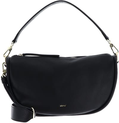 abro schoudertas Leather Dalia Hobo Bag Willow Black / Gold zwart