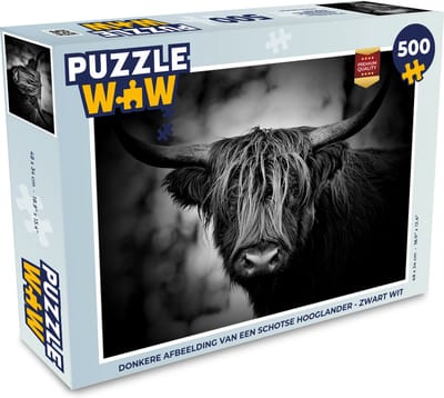 Puzzel Schotse hooglander - Licht - Portret - Natuur - Legpuzzel - Puzzel 500 stukjes