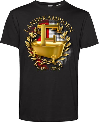T-shirt Badkuip Landskampioen 2022-2023 | Rotterdam Supporter | Shirt Kampioen | Kampioensshirt | Zwart | maat XS