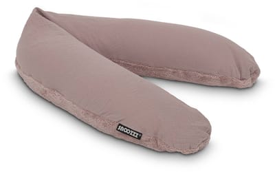 Snoozzz Voedingskussen Premium Kwaliteit - 185 cm – Microparel Vulling – Luxe Draagtas – Wasbare Hoes - Teddy Truffel