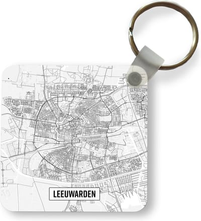 Sleutelhanger - Uitdeelcadeautjes - Stadskaart Leeuwarden - Plastic