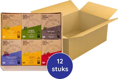 Alex Meijer - Thee Assortiment Verschillende Smaakjes - 12x60 Theezakjes van 1,5 Gram = 720 Theezakjes - 1 Colli - Grootverpakking