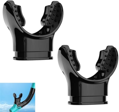 2 stuks-Duikmondstuk-Mondstuk voor duikregelaar - tongsteun - vervangend mondstuk voor snorkel - snorkelaccessoires - sportuitrusting - siliconen - geschikt voor Adembuis voor volwassenen -snorkelen - duiken - zwart- 5*3,2*2,5 cm