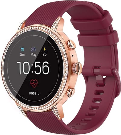Strap-it Siliconen bandje 18mm - geschikt voor Fossil Gen 5e 42mm / Gen 6 42mm - Huawei Watch GT 4 - 41mm - Huawei Watch GT 5 - 41mm / GT 5 Pro - 42mm - Withings ScanWatch 2 - 38mm / ScanWatch Light / Steel HR 36mm - wijnrood
