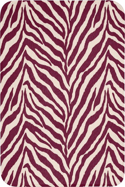 Badmat 60x90 cm - Antislip - Zebra - Motief - Bordeaux - Rood - Badmatten voor badkamer - Badkamermat - Douchemat - Badkamer mat