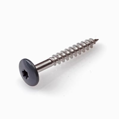 Schroeven voor montage Trespa platen - Torx 20 - 4,8x50mm - RVS - Deeldraad - Zwart RAL 9005 (100 stuks)