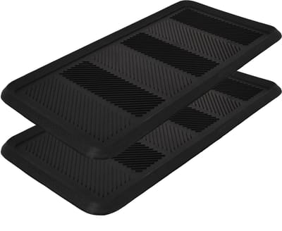 KOTARBAU® 2 Stuks Schoenenlekbak, Lekbak Schoenen, Rubber, 80x40 cm, Zwart, Schoenenmat, Onderlegger Schoenen, Schoenendruipbak, Schoenmat, Schoenafdruipbak