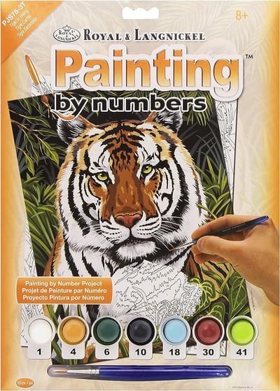 Schilderen op nummer Tiger in Hiding (Junior Small/33x24cm) Royal & Langnickel.