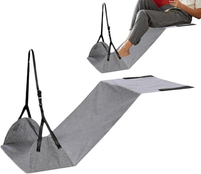 Vliegtuig Voethangmat - Beensteun Reizen - Comfortabel Reizen - Verstelbare Lengte - 100 x 45 cm - Zwart