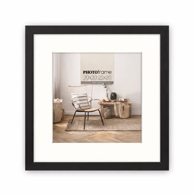 ZEP - Houten Fotolijst Malmo Zwart met Passe-partout voor foto formaat 20x20 / 30x30 cm