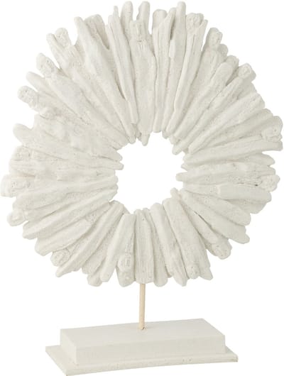 J-Line decoratie Cirkel Rond - polyresin - wit