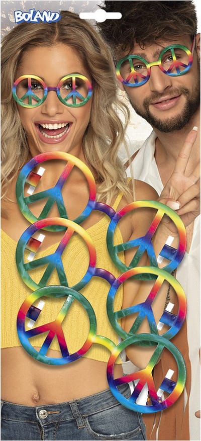 Boland - Set 3 partybrillen Peace - Volwassenen - 60's & 70's - Hippies & Flower Power - 60's & 70's - Hippie & Flower Power