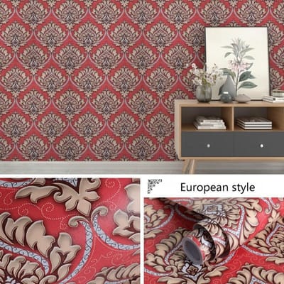 1 rol van 17,7 * 393,7 inch retro Europees 3D zelfklevend behang voor slaapkamerdecoratie muurschilderingen, geschikt om uw huis te decoreren! gray