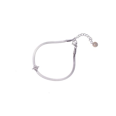 Go Dutch Label Armband (Sieraad) gladde slang ster Zilver