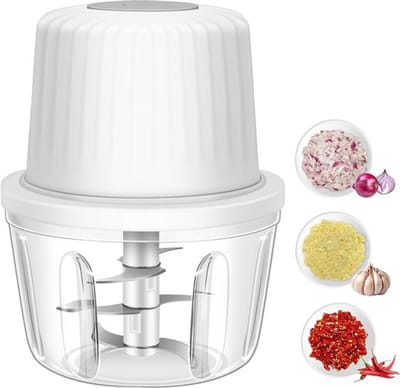Handmatige groentesnijder met trekkoord – Uienhakker – Voedselhakker – Vleesmolen – Handmatige hakmolen met trekkoord – Blender – Knoflookhakker – Keukenaccessoire (hakmolen voor vlees, groente en garnalen & knoflookpers) – Rood