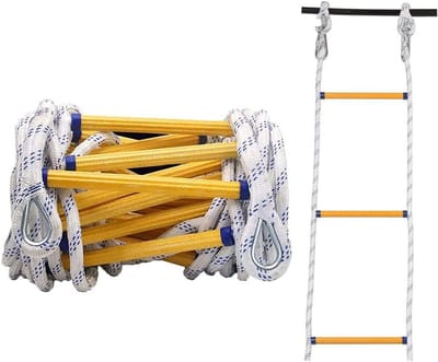 Noodladder - Veiligheidstouw - Snelle evacuatie - Sterke belasting - 20 meter - Zwart