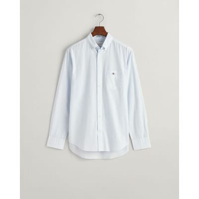 Gant Overhemd Poplin Banker Stripe Button Down Licht Blauw / male