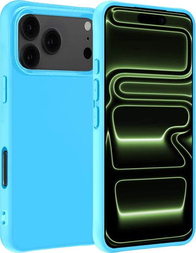 Hoesje Geschikt voor Apple iPhone 17 Pro Max / 18 Pro Max - Sterk & Shockproof - Hoes Cover - Siliconen Case - Lichtblauw